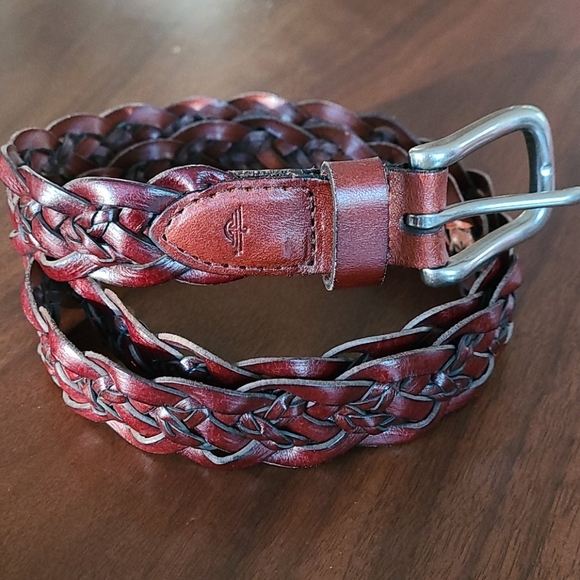 Dockers‎ Belt Womens Size S Mahogany Braided Leather Belt - Picture 2 of 4
